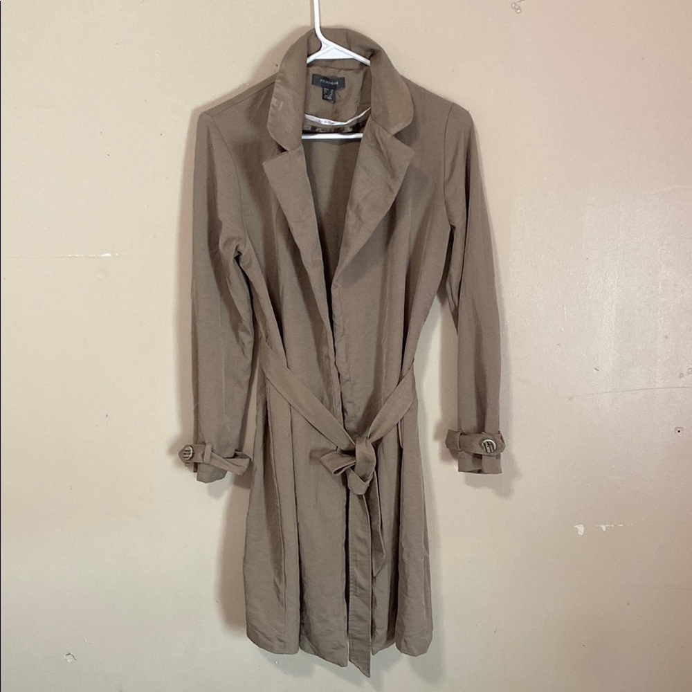 Primark Tan Trench Coat with Belted Waist and Classic Lapel